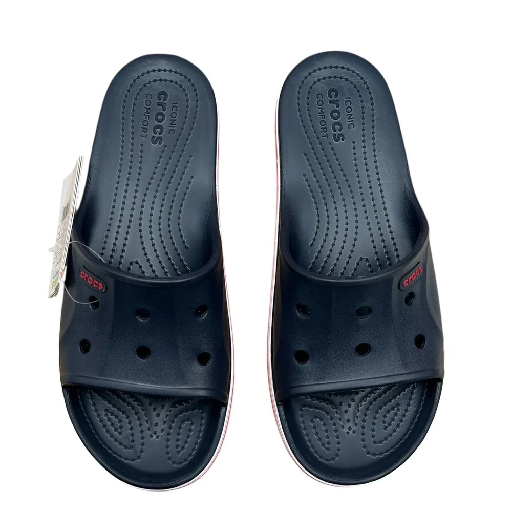 Crocs Bayaband Mens‎ Slide Sandals Size 12 Navy Blue Water Friendly Lightweight
